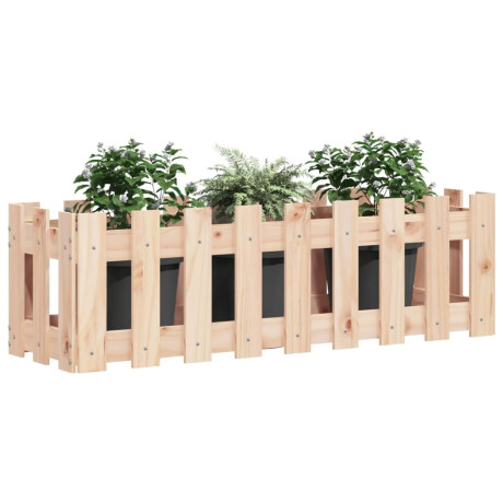 vidaXL Plantenbak verhoogd met hekontwerp 100x30x30 cm grenenhout afbeelding3 - 1