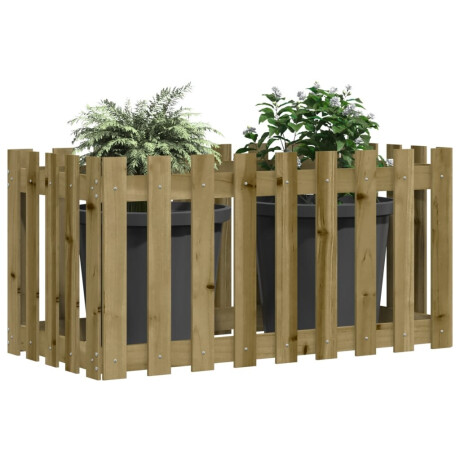 vidaXL Plantenbak verhoogd hekontwerp 100x50x50 cm geïmpregneerd hout afbeelding3 - 1