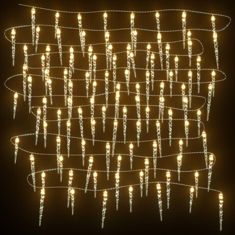 vidaXL Kerst IJspegellamp 100 LED's Warm Wit 10 m Acryl PVC afbeelding3 - 1