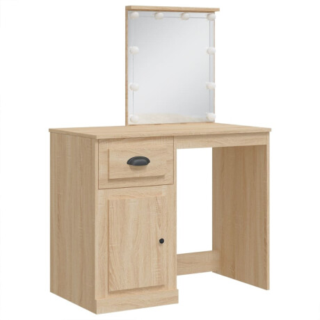 vidaXL Kaptafel met LED-verlichting 90x42x132,5 cm sonoma eikenkleurig afbeelding3 - 1