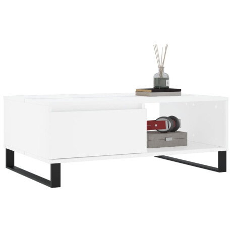 vidaXL Salontafel 90x60x35 cm bewerkt hout wit afbeelding3 - 1