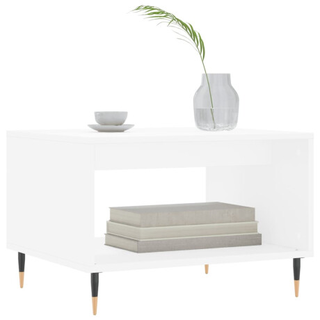 vidaXL Salontafel 60x50x40 cm bewerkt hout wit afbeelding3 - 1