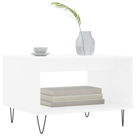 vidaXL Salontafel 60x50x40 cm bewerkt hout wit afbeelding3 - 1
