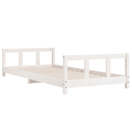 vidaXL Kinderbedframe 90x190 cm massief grenenhout wit afbeelding3 - 1