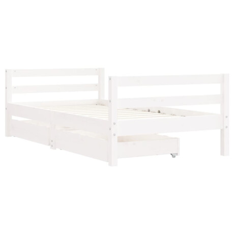 vidaXL Kinderbedframe met lades 80x160 cm massief grenenhout wit afbeelding3 - 1