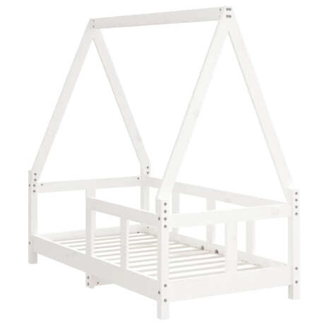 vidaXL Kinderbedframe 70x140 cm massief grenenhout wit afbeelding3 - 1