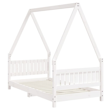 vidaXL Kinderbedframe 80x160 cm massief grenenhout wit afbeelding3 - 1