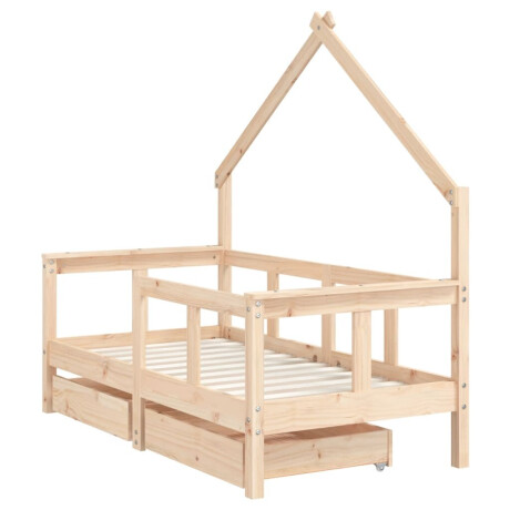 vidaXL Kinderbedframe met lades 70x140 cm massief grenenhout afbeelding3 - 1