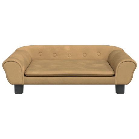 vidaXL Kinderbank 70x45x26 cm fluweel bruin afbeelding3 - 1