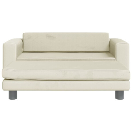 vidaXL Kinderbank met voetensteun 100x50x30 cm fluweel crèmekleurig afbeelding3 - 1