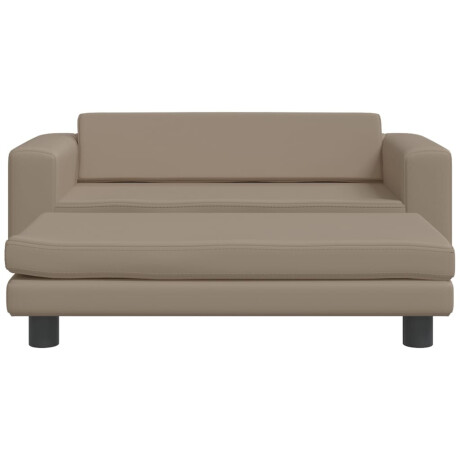 vidaXL Kinderbank met voetensteun 100x50x30 cm kunstleer cappuccino afbeelding3 - 1