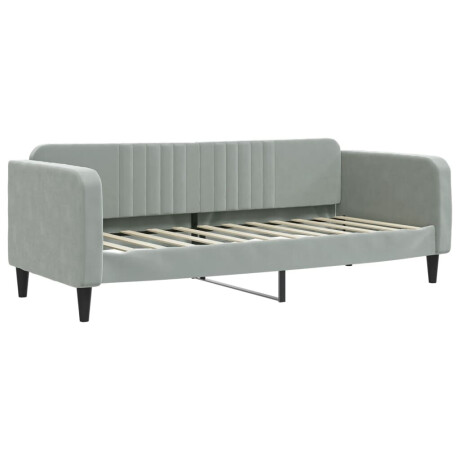 vidaXL Slaapbank met matras 80x200 cm fluweel lichtgrijs afbeelding3 - 1