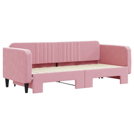 vidaXL Slaapbank met onderschuifbed 80x200 cm fluweel roze afbeelding3 - 1
