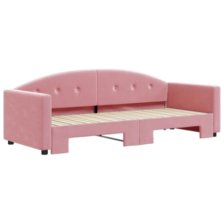 vidaXL Slaapbank met onderschuifbed 80x200 cm fluweel roze afbeelding3 - 1