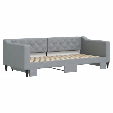 vidaXL Slaapbank met onderschuifbed 90x190 cm stof lichtgrijs afbeelding3 - 1