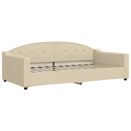 vidaXL Slaapbank met matras 100x200 cm stof crèmekleurig afbeelding3 - 1