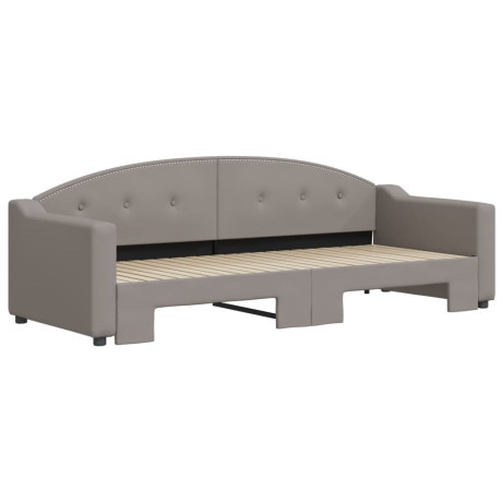 vidaXL Slaapbank met onderschuifbed 80x200 cm stof taupe afbeelding3 - 1