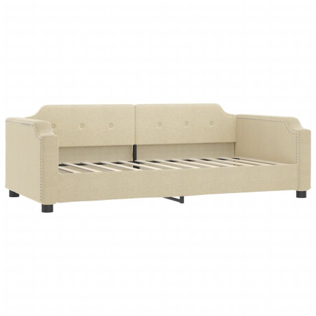 vidaXL Slaapbank met matras 80x200 cm stof crèmekleurig afbeelding3 - 1