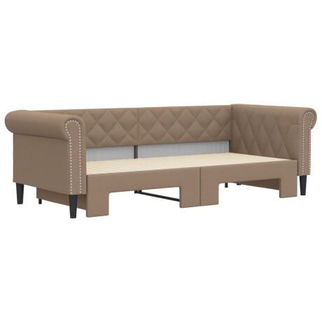 vidaXL Slaapbank en onderschuifbed 90x200 cm kunstleer cappuccinokleur afbeelding3 - 1