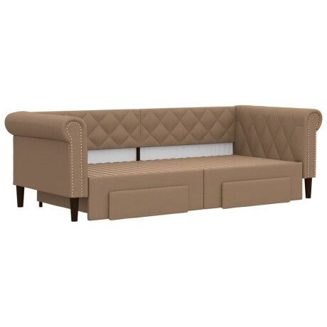 vidaXL Slaapbank met onderschuifbed en lades 90x200 cm kunstleer afbeelding3 - 1