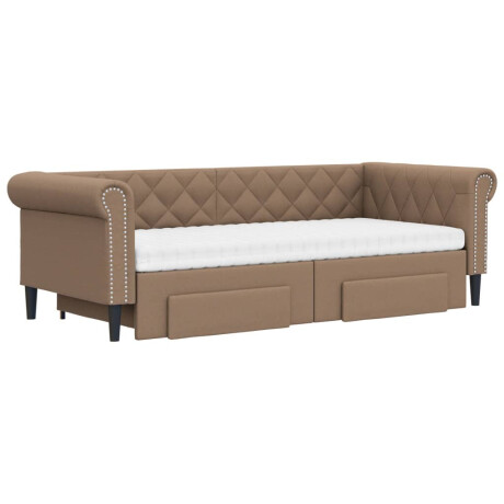 vidaXL Slaapbank met onderschuifbed en lades 90x200 cm kunstleer afbeelding3 - 1
