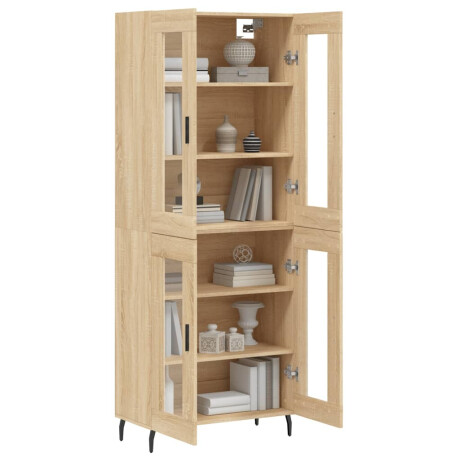 vidaXL Hoge kast 69,5x34x180 cm bewerkt hout sonoma eikenkleurig afbeelding3 - 1