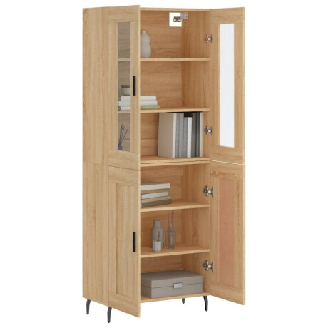 vidaXL Hoge kast 69,5x34x180 cm bewerkt hout sonoma eikenkleurig afbeelding3 - 1