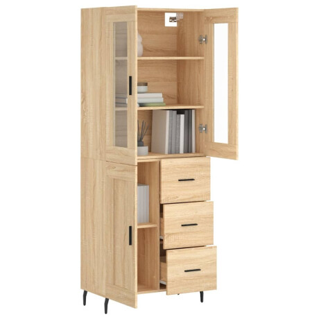 vidaXL Hoge kast 69,5x34x180 cm bewerkt hout sonoma eikenkleurig afbeelding3 - 1