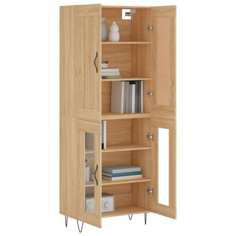 vidaXL Hoge kast 69,5x34x180 cm bewerkt hout sonoma eikenkleurig afbeelding3 - 1