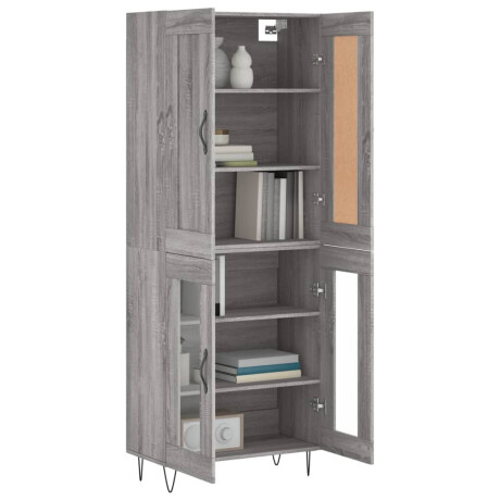 vidaXL Hoge kast 69,5x34x180 cm bewerkt hout grijs sonoma eikenkleurig afbeelding3 - 1