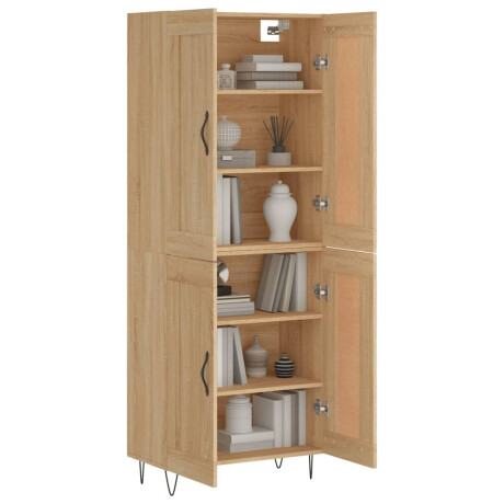 vidaXL Hoge kast 69,5x34x180 cm bewerkt hout sonoma eikenkleurig afbeelding3 - 1