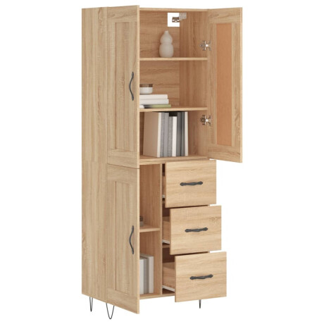 vidaXL Hoge kast 69,5x34x180 cm bewerkt hout sonoma eikenkleurig afbeelding3 - 1