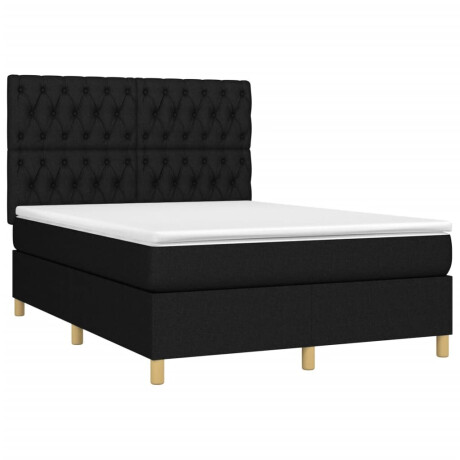 vidaXL Boxspring met matras stof zwart 140x200 cm afbeelding3 - 1