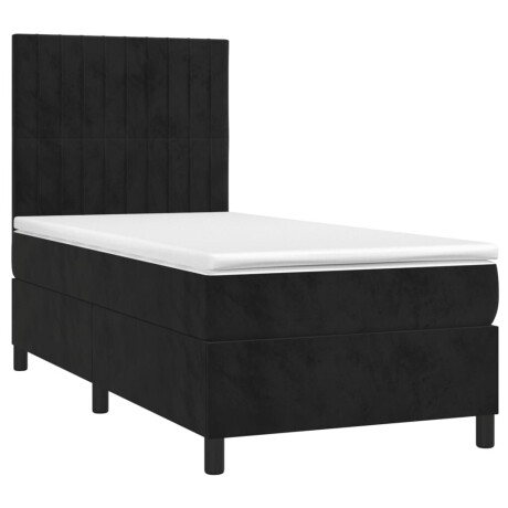 vidaXL Boxspring met matras fluweel zwart 90x190 cm afbeelding3 - 1