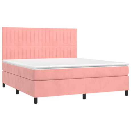 vidaXL Boxspring met matras fluweel roze 180x200 cm afbeelding3 - 1