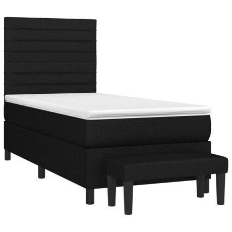 vidaXL Boxspring met matras stof zwart 100x200 cm afbeelding3 - 1