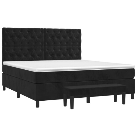 vidaXL Boxspring met matras fluweel zwart 160x200 cm afbeelding3 - 1