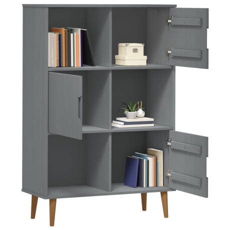 vidaXL Boekenkast MOLDE 90x35x133,5 cm massief grenenhout grijs afbeelding3 - 1