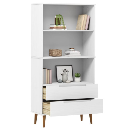 vidaXL Boekenkast MOLDE 85x35x170,5 cm massief grenenhout wit afbeelding3 - 1