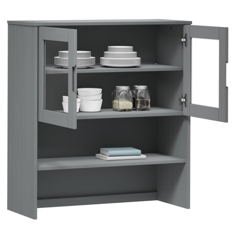 vidaXL Opzetkast MOLDE 90x35x100 cm massief grenenhout grijs afbeelding3 - 1