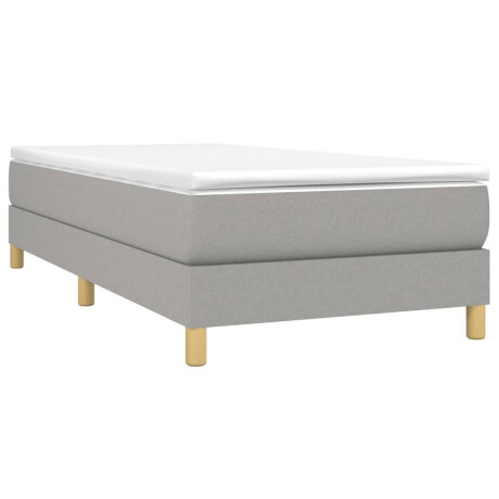 vidaXL Boxspring met matras stof lichtgrijs 90x190 cm afbeelding3 - 1