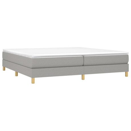 vidaXL Boxspring met matras stof lichtgrijs 200x200 cm afbeelding3 - 1