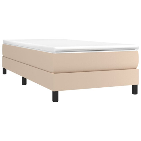 vidaXL Boxspring met matras kunstleer cappuccinokleurig 80x200 cm afbeelding3 - 1