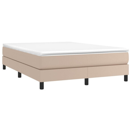 vidaXL Boxspring met matras kunstleer cappuccinokleurig 140x190 cm afbeelding3 - 1