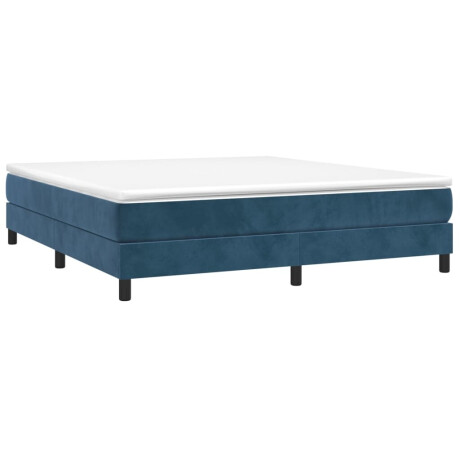 vidaXL Boxspring met matras fluweel donkerblauw 160x200 cm afbeelding3 - 1