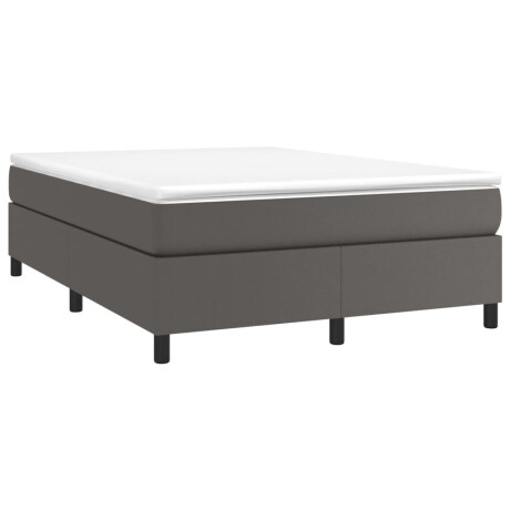vidaXL Boxspring met matras kunstleer grijs 140x190 cm afbeelding3 - 1