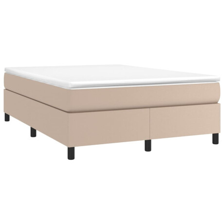 vidaXL Boxspring met matras kunstleer cappuccinokleurig 140x190 cm afbeelding3 - 1