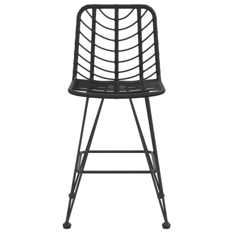 vidaXL Barkrukken 2 st 45x56x103,5 cm PE-ratten en staal zwart afbeelding3 - 1