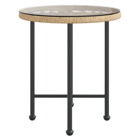 vidaXL Eettafel Ø50 cm  gehard glas en staal afbeelding3 - 1