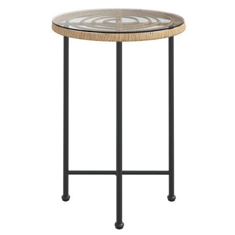 vidaXL Eettafel Ø55 cm gehard glas en staal afbeelding3 - 1